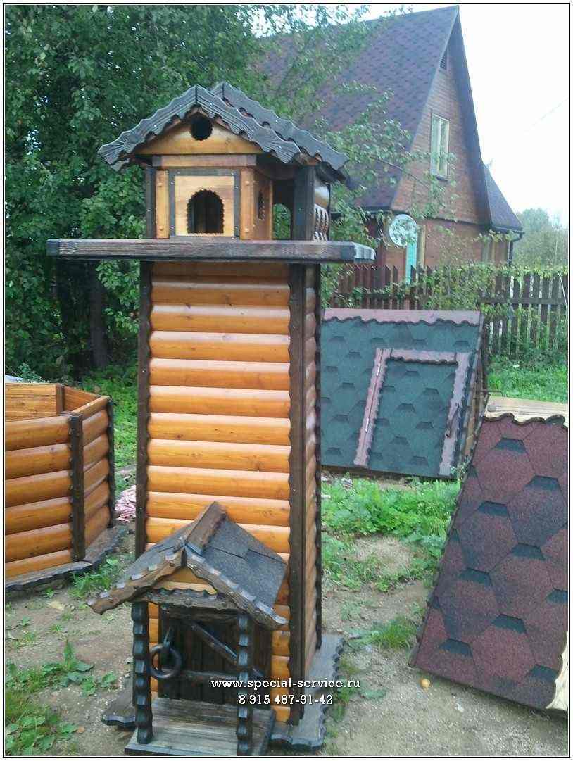 Комплект домик для колодца и кормушка для птиц