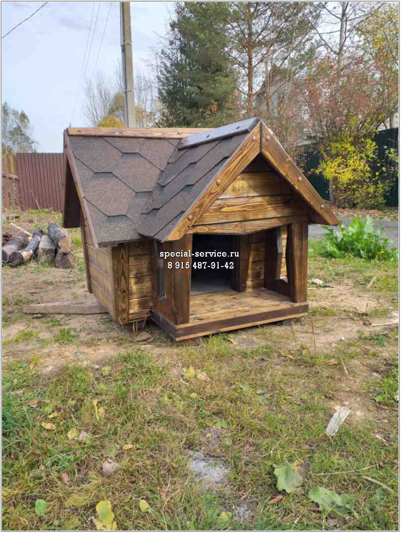 Резная утеплённая будка для собак заказать