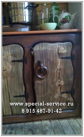 кухонная мебель из состаренной древесины